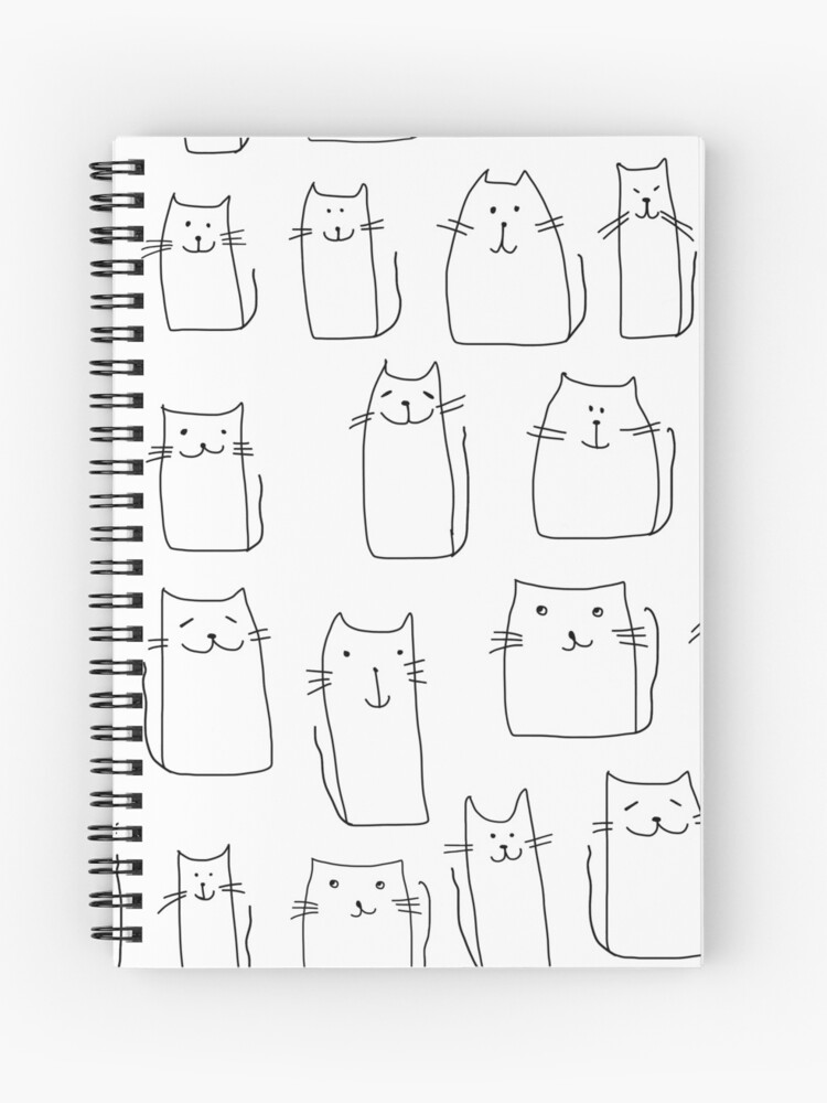 Cuaderno de espiral «Textura con gatos coloridos con colas curvas. Puede  ser utilizado para textil, fondo del sitio web, portada del libro,  embalaje.» de Kudryashka | Redbubble