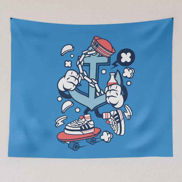Item preview, Anchor skating away my friend! - Anchor Image Cartoon Character on a Skateboard funny and fun! designed and sold by Nickelparis.