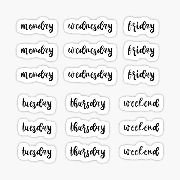 bulletjournal daily stickers black sticker by bujostickersss redbubble