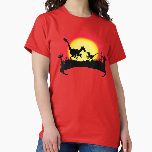 Raptor Dinosaur Sunset Classic T-Shirt