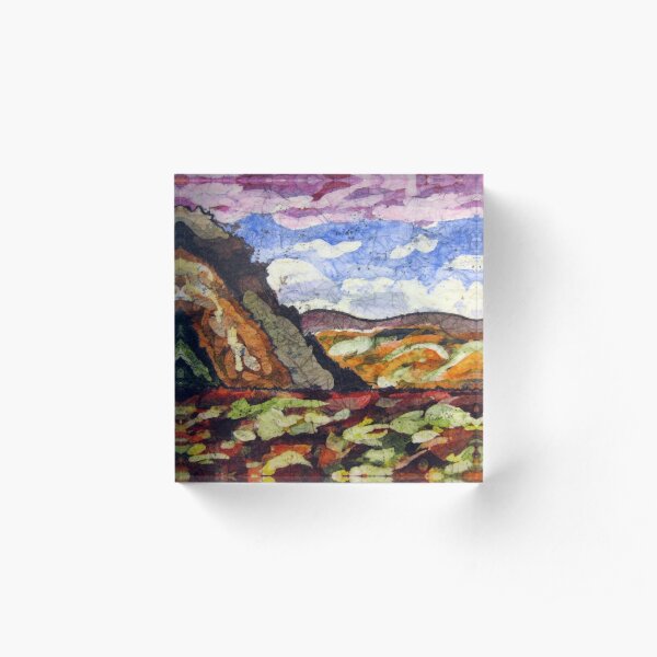 Landscape Scene batik Acrylic Block