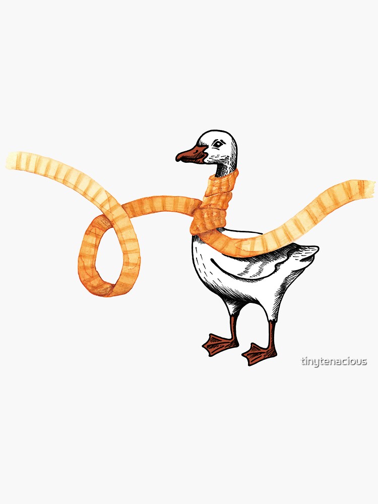 Thumbnail 3 of 3, Sticker, Goose with a Golden Scarf designed and sold by tinytenacious.