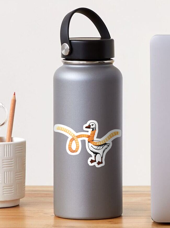 Thumbnail 1 of 3, Sticker, Goose with a Golden Scarf designed and sold by tinytenacious.