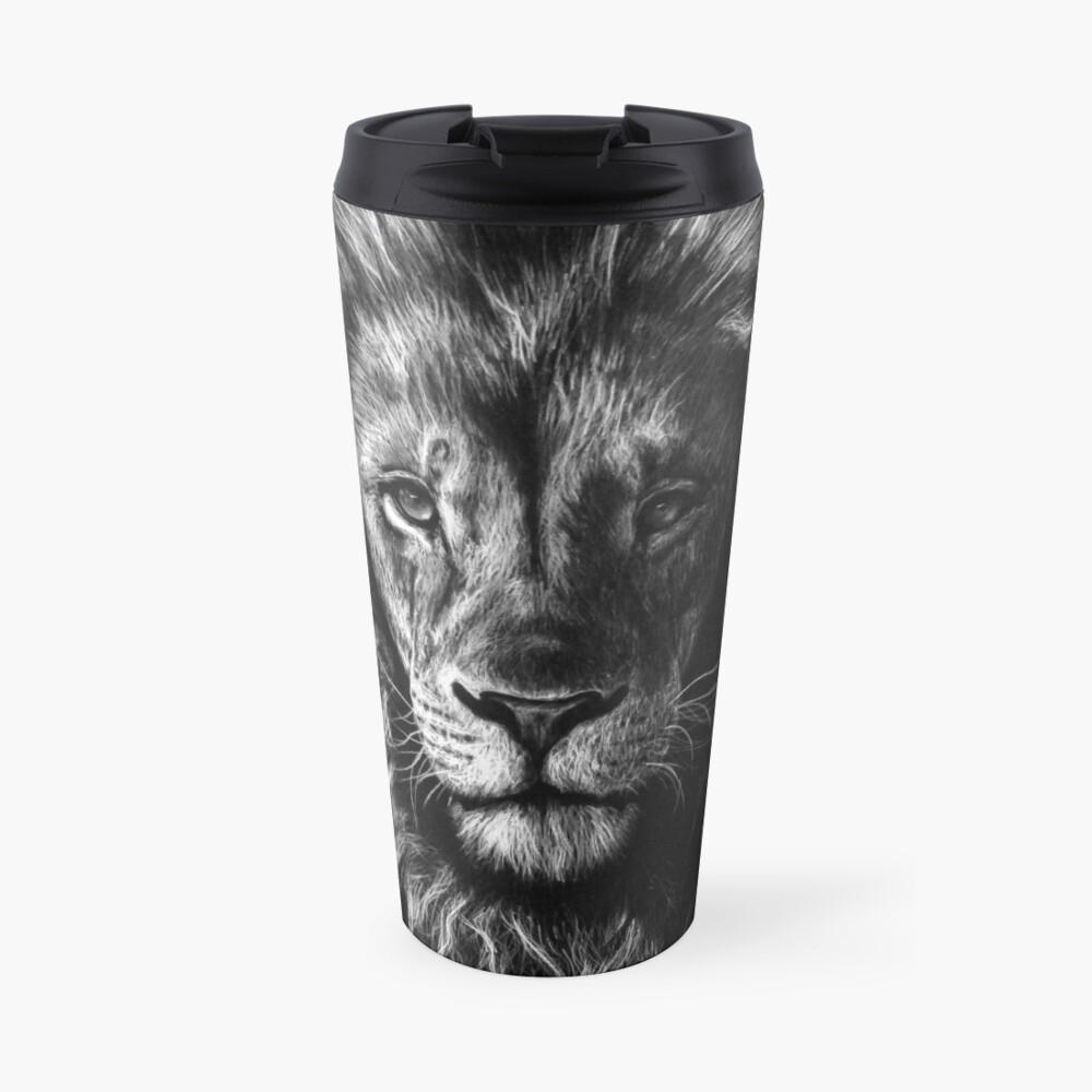 Löwenportrait Travel Coffee Mug