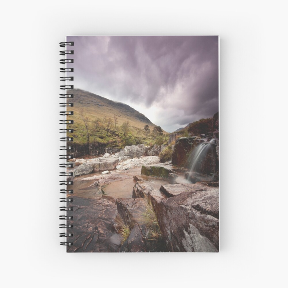 Glen Etive waterfall Spiral Notebook