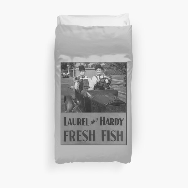 Laurel and Hardy - Fresh Fish Duvet Cover