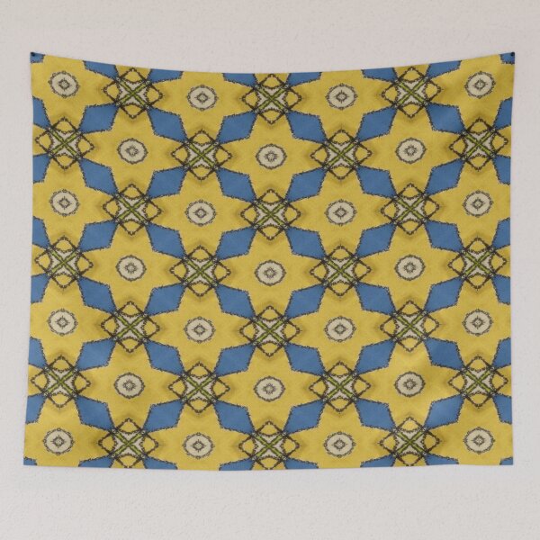 Item preview, Yellow Blue Geometric Spinners designed and sold by Bliss Find And Design.