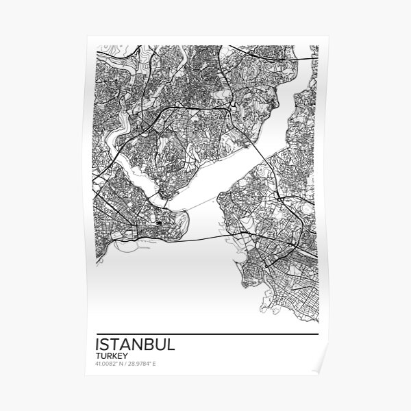 Istanbul Karte Poster drucken Wandkunst, Türkei Geschenk, Home und Kindergarten, moderne Karte Dekor für Büro, Karte Kunst, Karte Geschenke Poster