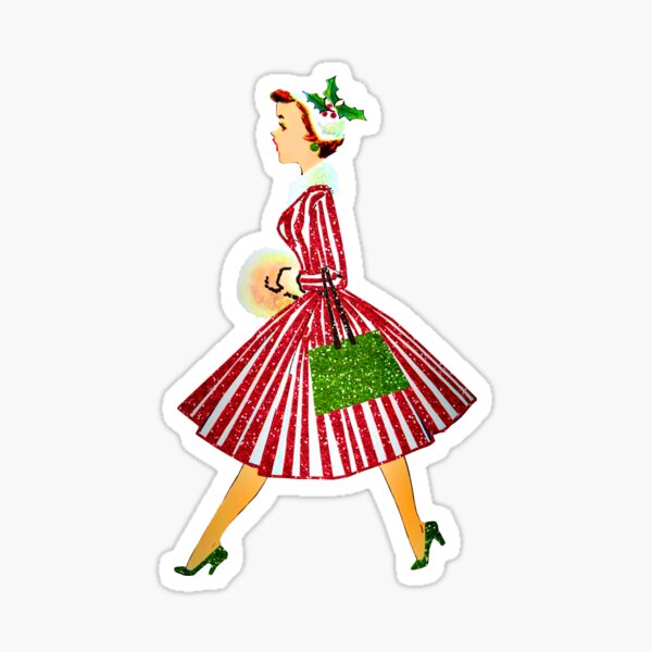 Item preview, vintage christmas lady  designed and sold by Gossip Rag.