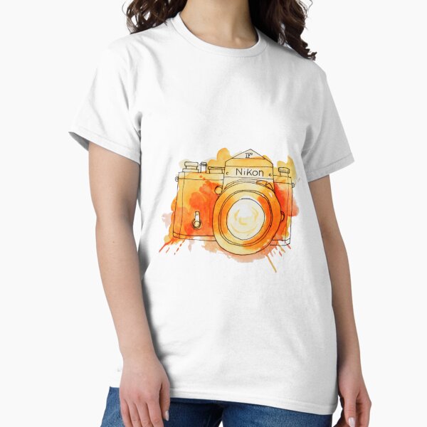 Artikel-Vorschau von Vintage Nikon Kamera - Orange, designt und verkauft von trobertsonart.