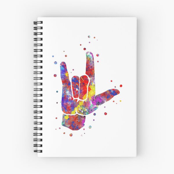 Item preview, I love you ASL sign language, watercolor sign language,  I love you American Sign Language designed and sold by Rosaliartbook.