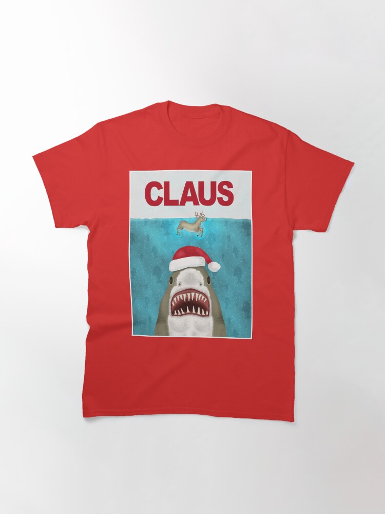Thumbnail 3 of 7, Classic T-Shirt, Funny Christmas Santa Claus Shark Reindeer Humor designed and sold by emkayhess.