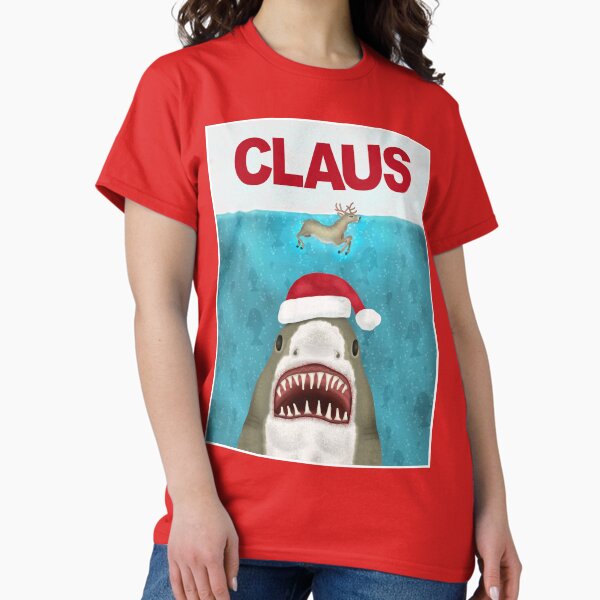 Item preview, Funny Christmas Santa Claus Shark Reindeer Humor designed and sold by emkayhess.