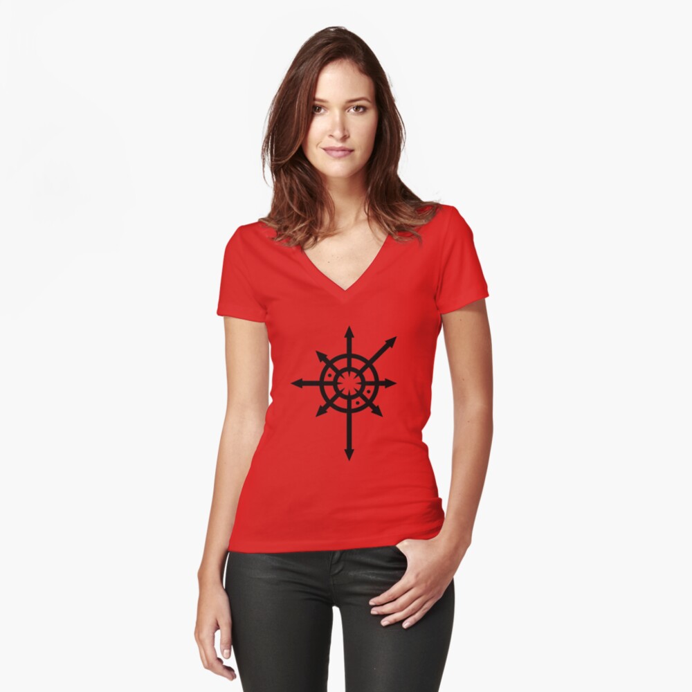 Vista previa del artículo con la obra «Camiseta entallada de cuello en V», diseñado y vendido por XeRose.
