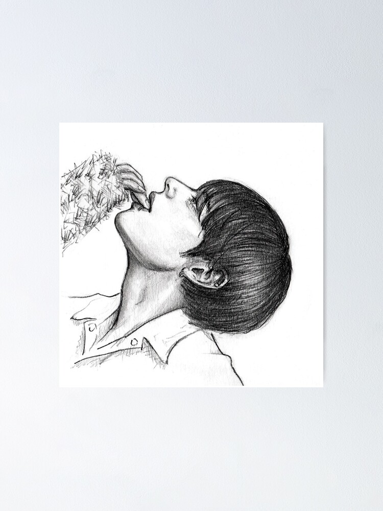 BTS Kim Taehyung V Paris FW Pencil Sketch A6 Art Print - Etsy