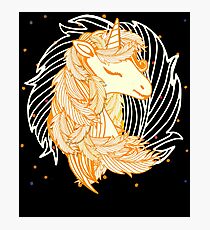 Gorgeous Golden Unicorn Cute Patterned Gift Fotodruck