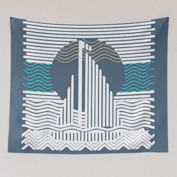 Item preview, Sailing Abstract Sail Boat Line Art designed and sold by sailfast.