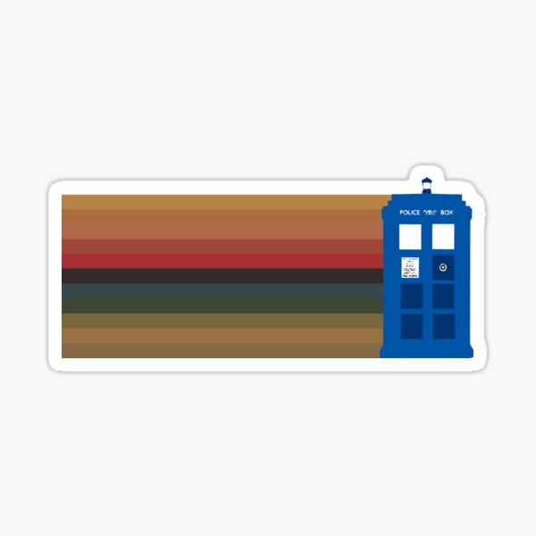 Tardis plus 13's stripes, horizontal Sticker