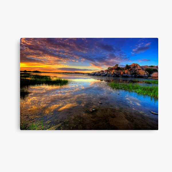 Willow Lake Spring Sunset Canvas Print