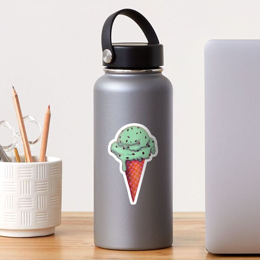 Mint Chocolate Chip Ice Cream Cone Sticker
