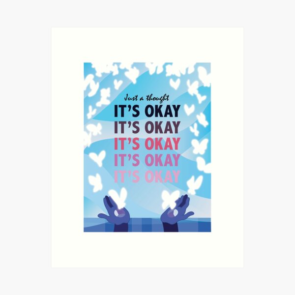 It's Okay Illustrated Quote Art Print