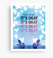 Es ist okay, Illustriertes Zitat Metalldruck