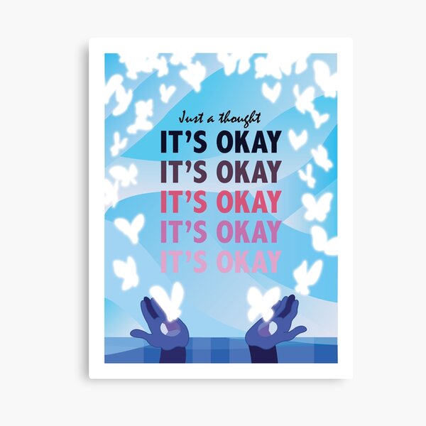 It's Okay Illustrated Quote Canvas Print