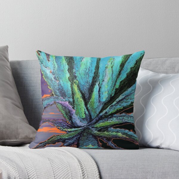 Item preview, MODERN ART AQUA DESERT AGAVE CACTUS PAINTING   designed and sold by sharlesart.