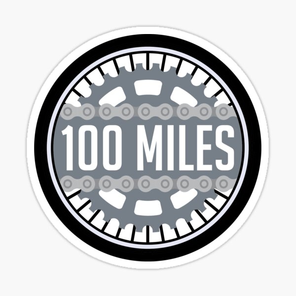 100 Miles Cycling Sticker