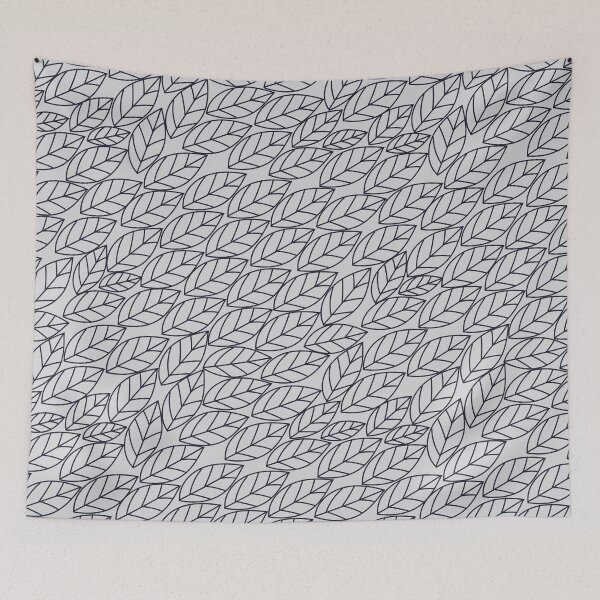 Item preview, Doodle Leaves Light Grey and Navy (small pattern) designed and sold by BlertaDK.