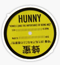 HUNNY VOWELS VINYL Sticker