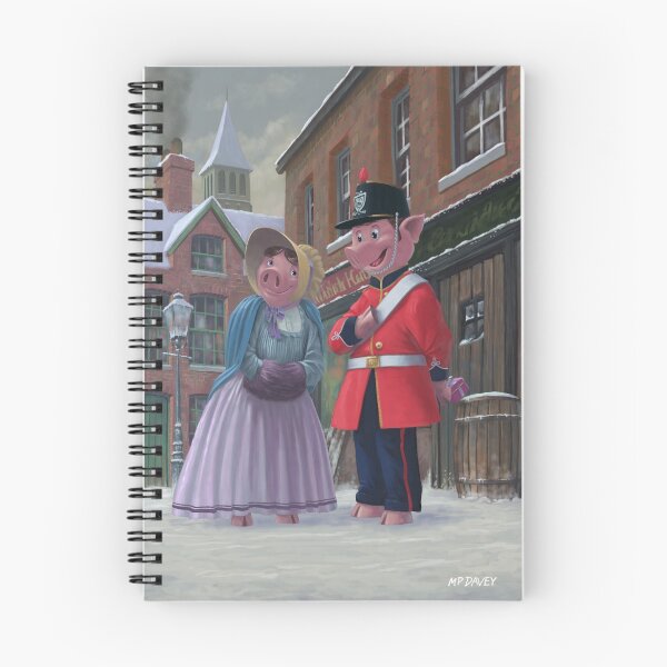 Item preview, romantic victorian pigs in snowy street designed and sold by martyee.