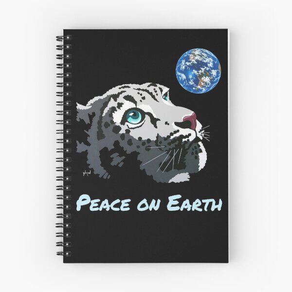 Item preview, "Peace on Earth" Christmas snow leopard by Schim Schimmel designed and sold by Schim Schimmel.