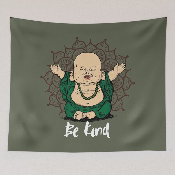 Item preview, Be Kind Little Buddha shirt - cute buddha good vibes and positive t shirt design designed and sold by ChillingNation.