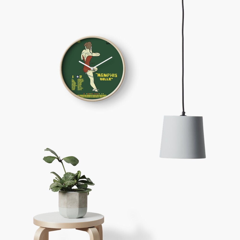 "Memphis Belle" B-17 F Flying Fortress WWII Nose Art Pinup Design Clock