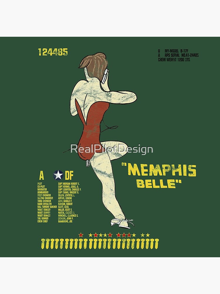 "Memphis Belle" B-17 F Flying Fortress WWII Nose Art Pinup Design by RealPilotDesign