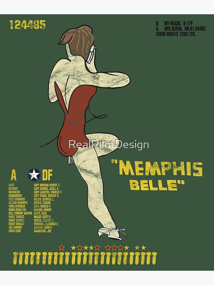 B-17f Memphis Belle Flying Fortress Wwii Nose Art T-Shirt
