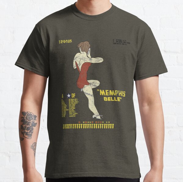 "Memphis Belle" B-17 F Flying Fortress WWII Nose Art Pinup Design Classic T-Shirt