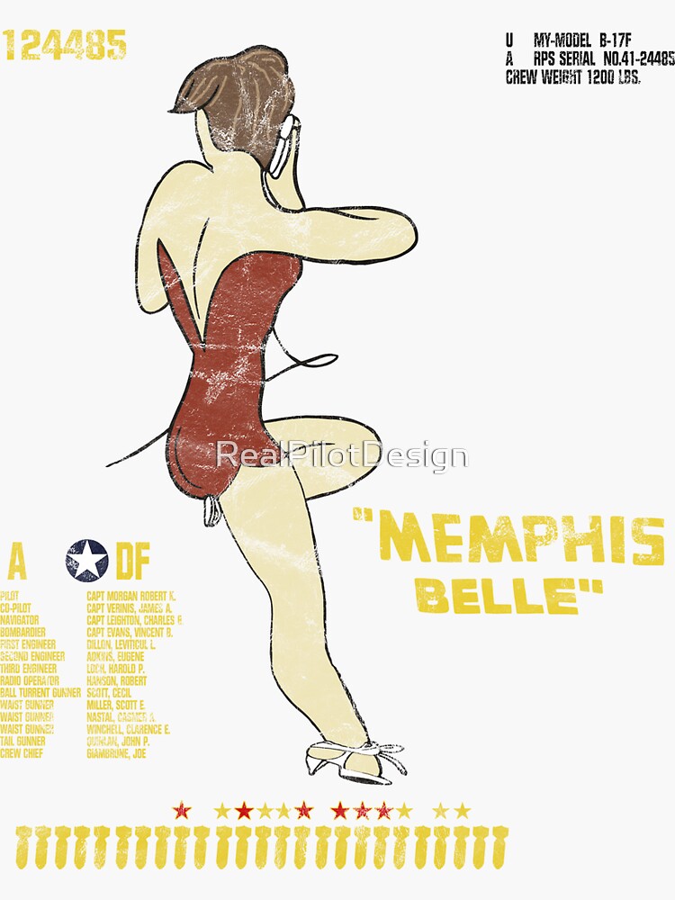 B-17f Memphis Belle Flying Fortress Wwii Nose Art T-Shirt