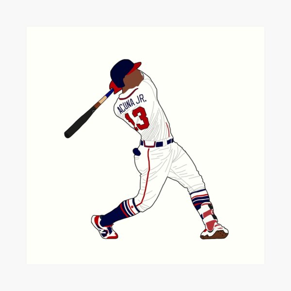 Atlanta Braves Lithograph print of Ronald Acuna Jr. Jersey 2023