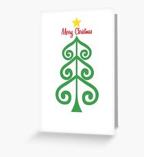 Swirly Christmas tree Greeting Card