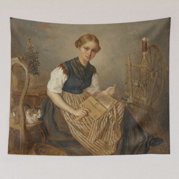 Item preview, A Girl Carding - Kilian Zoll designed and sold by themasters.