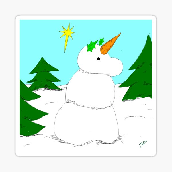 Snow Unicorn Sticker