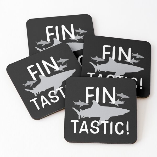 Item preview, FIN - TASTIC! funny shark fin fantastic pun designed and sold by jazzydevil.