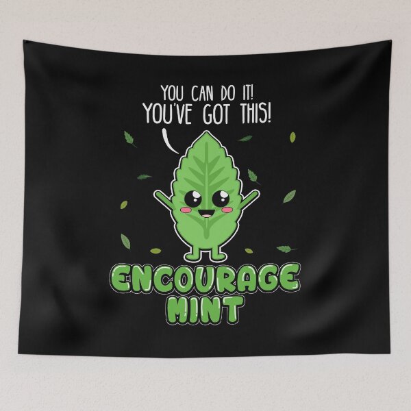 Item preview, Encouragemint Cute Mint Leaf Positive Encouragement Motivation designed and sold by phoxydesign.