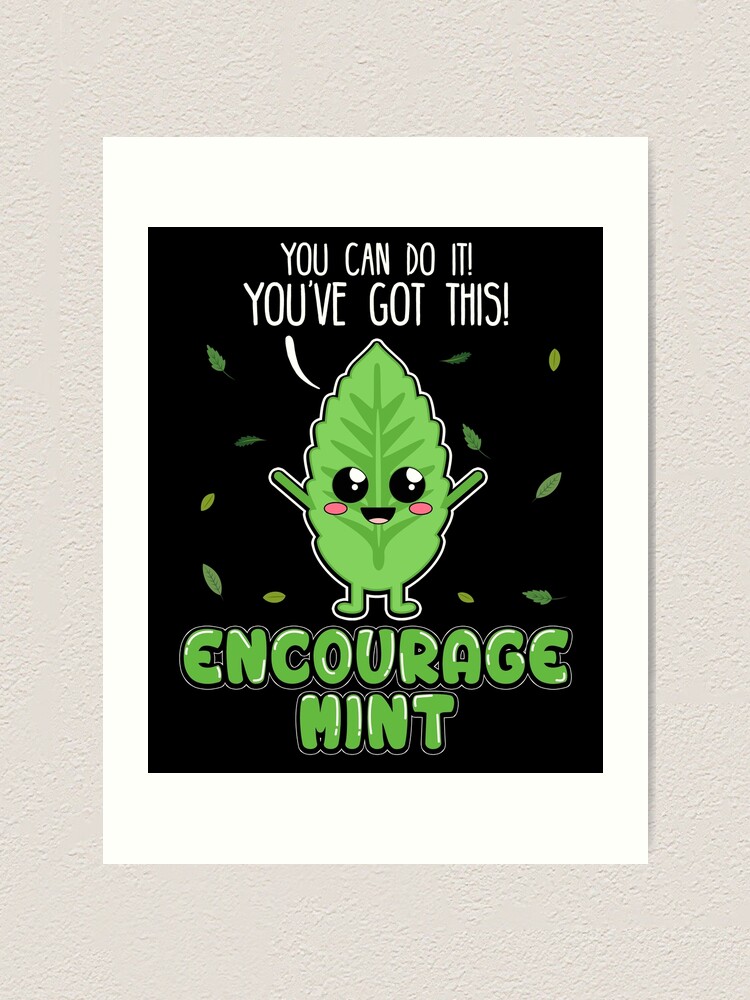 Encouragemint Cute Mint Leaf Positive Encouragement Motivation