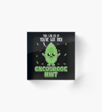 Encouragemint Cute Mint Leaf Positive Encouragement Motivation Acrylic Block