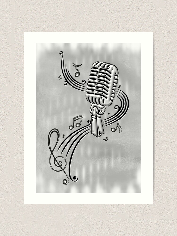 Retro with music notes and clef." Art Print for Sale by ChristineKrahl | Redbubble