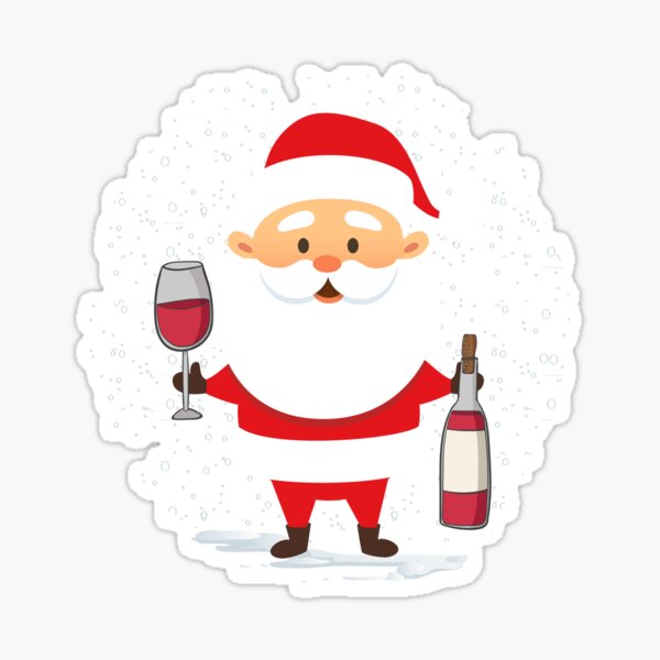 Santa Drinking Wine Funny Cartoon Christmas Santa Drinking Wine Funny Cartoon Christmas