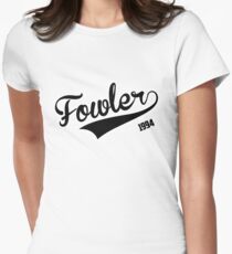 "Fowler 1994" Varsity Black Women's Fitted T-Shirt
